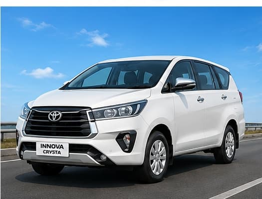 Innova Crysta — illustration placeholder, to be replaced with an SLG Tour & Travels photograph